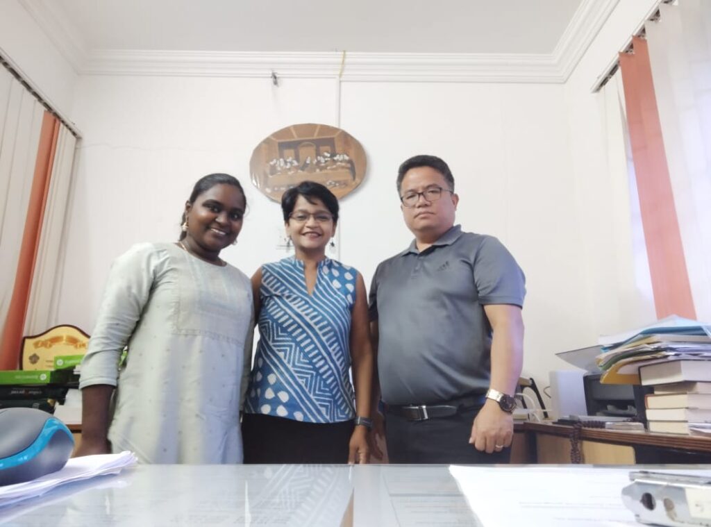 ATTWI President with Principal of Masters Theological College, Vishakapatnam, and Ms. Amy Praiselin, Faculty at the college