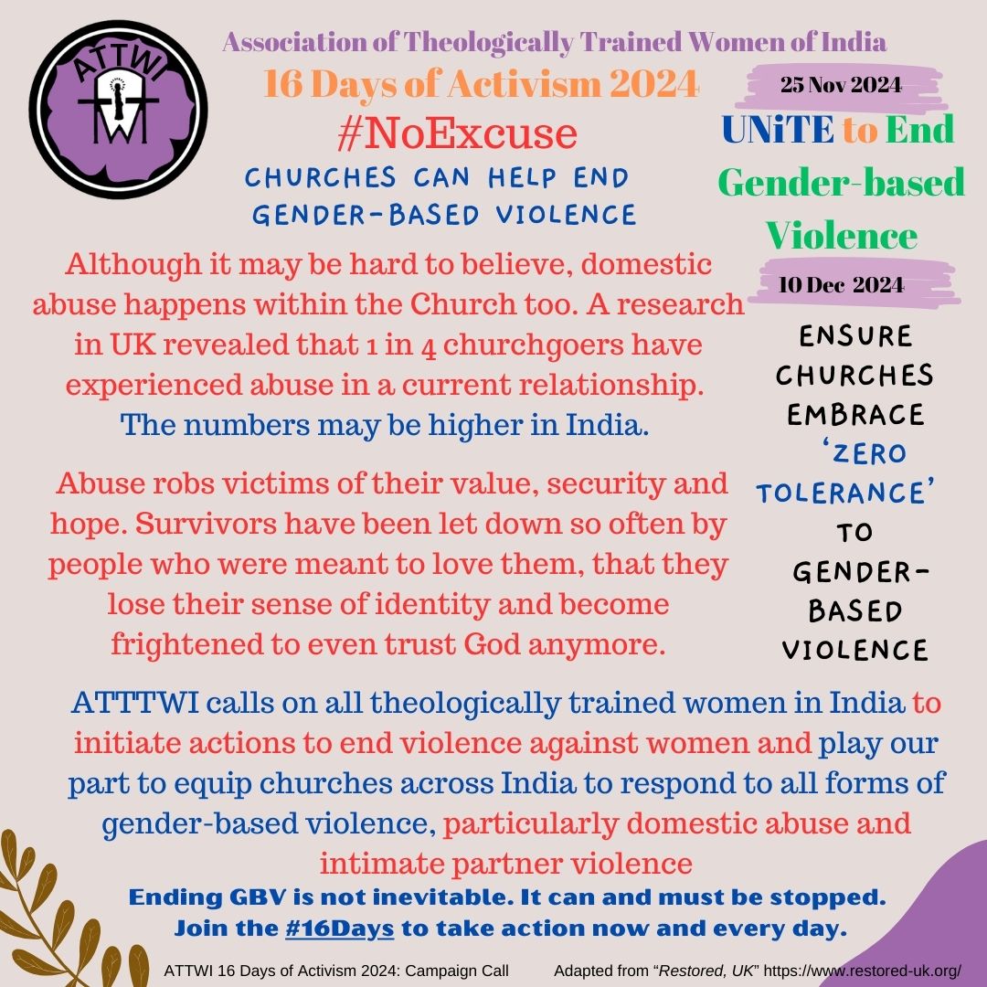 16 Days of Activism 2024 - Association of Theologically Trained Women ...